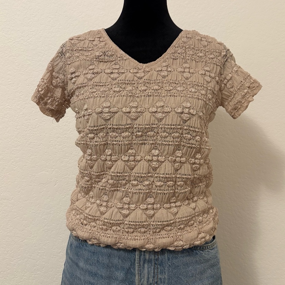 Elegant Beige Lace Women Top